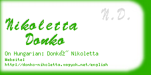 nikoletta donko business card